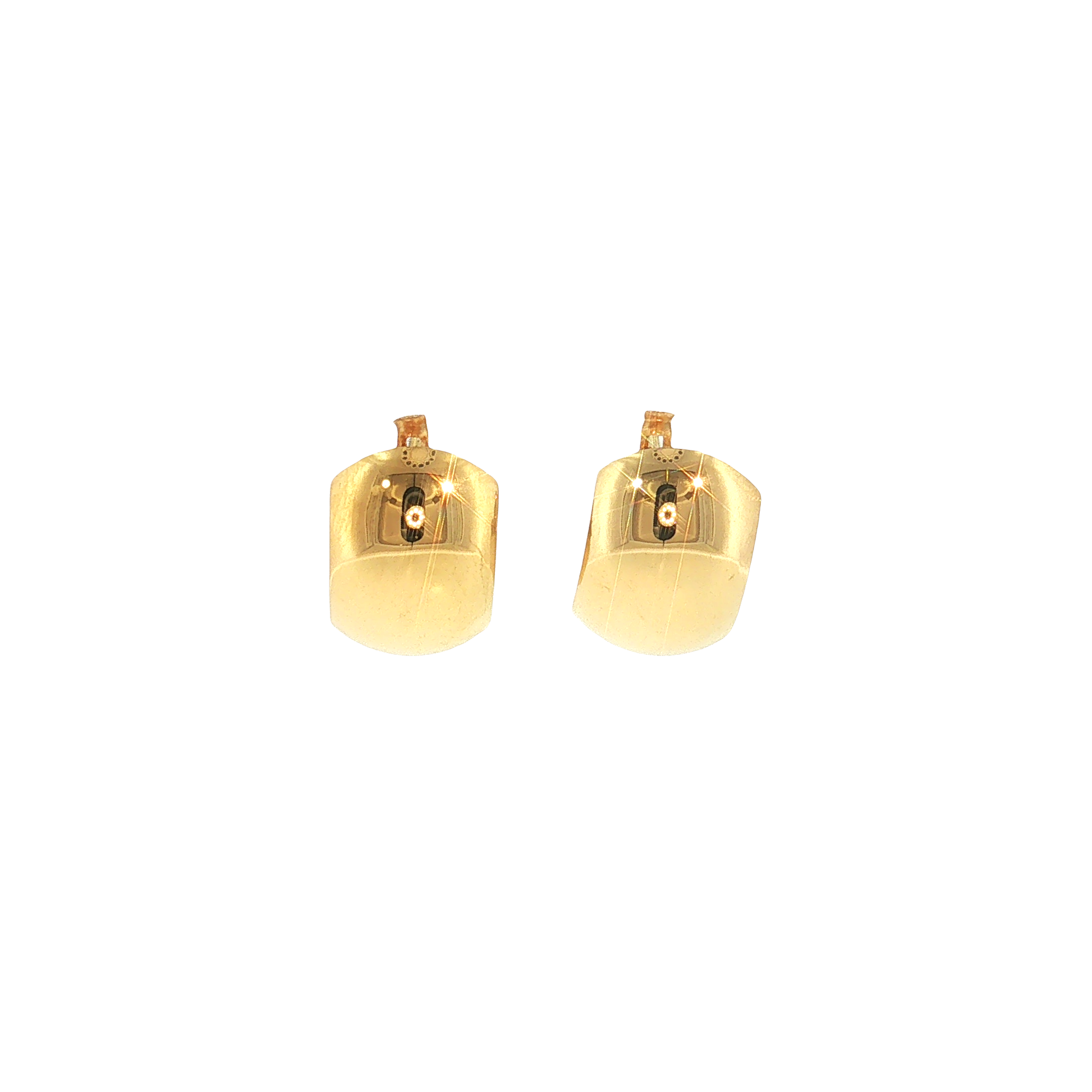 18K Gold Long Smooth Snap Hook Stud