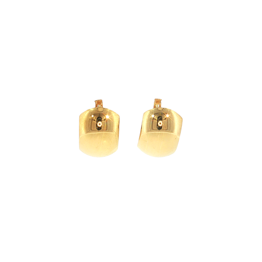 18K Gold Long Smooth Snap Hook Stud