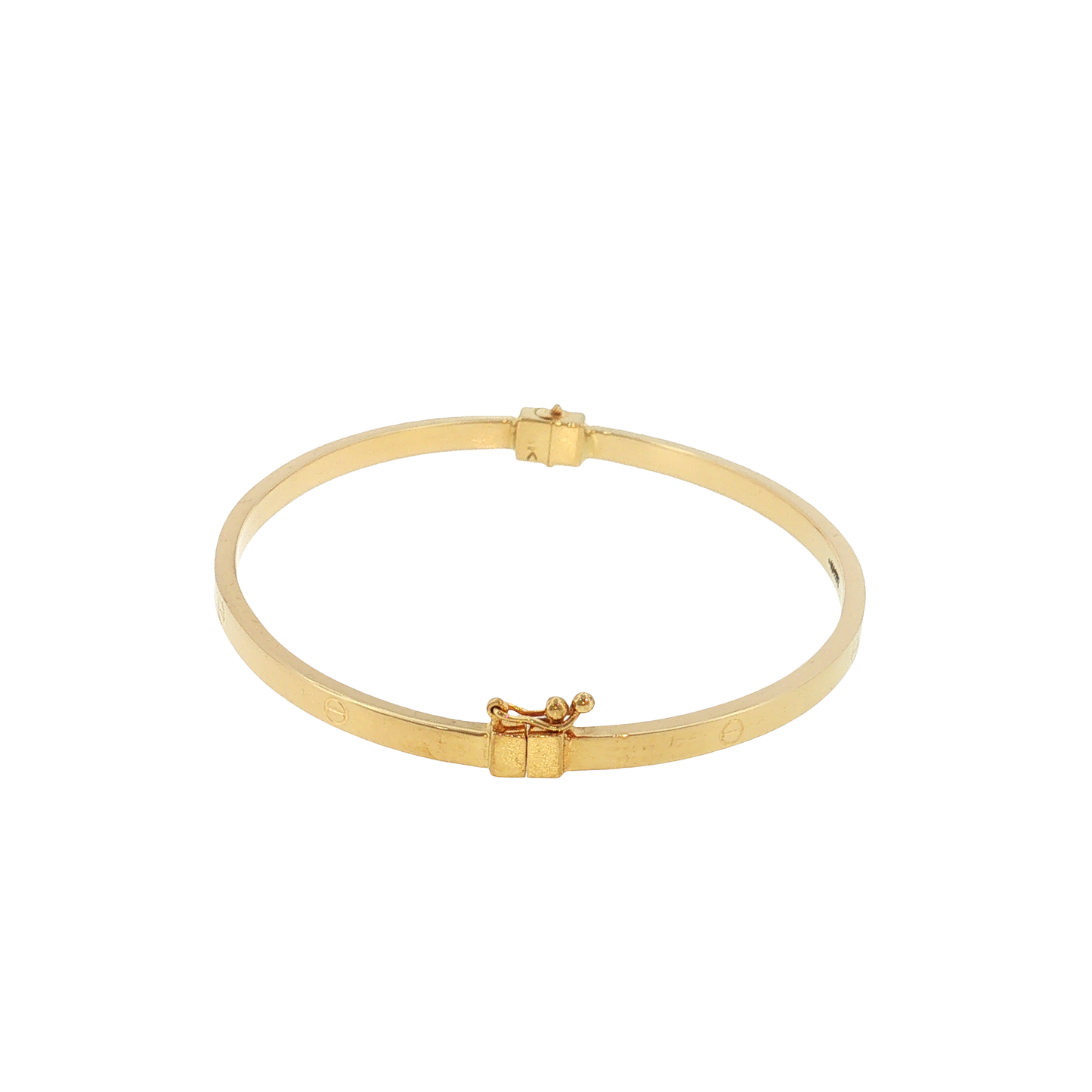 18K Gold Thin Screw Square Bangle