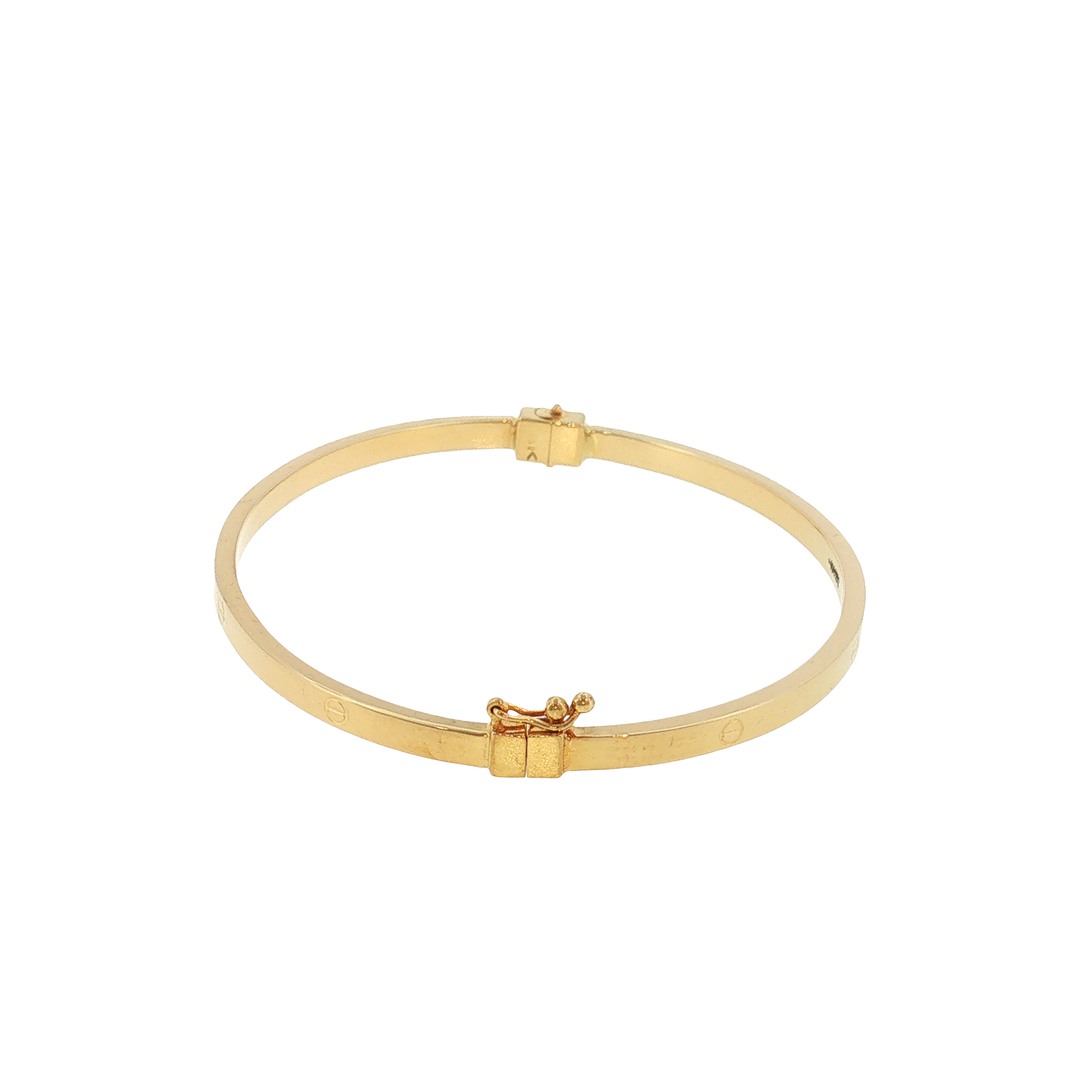 18K Gold Thin Screw Square Bangle