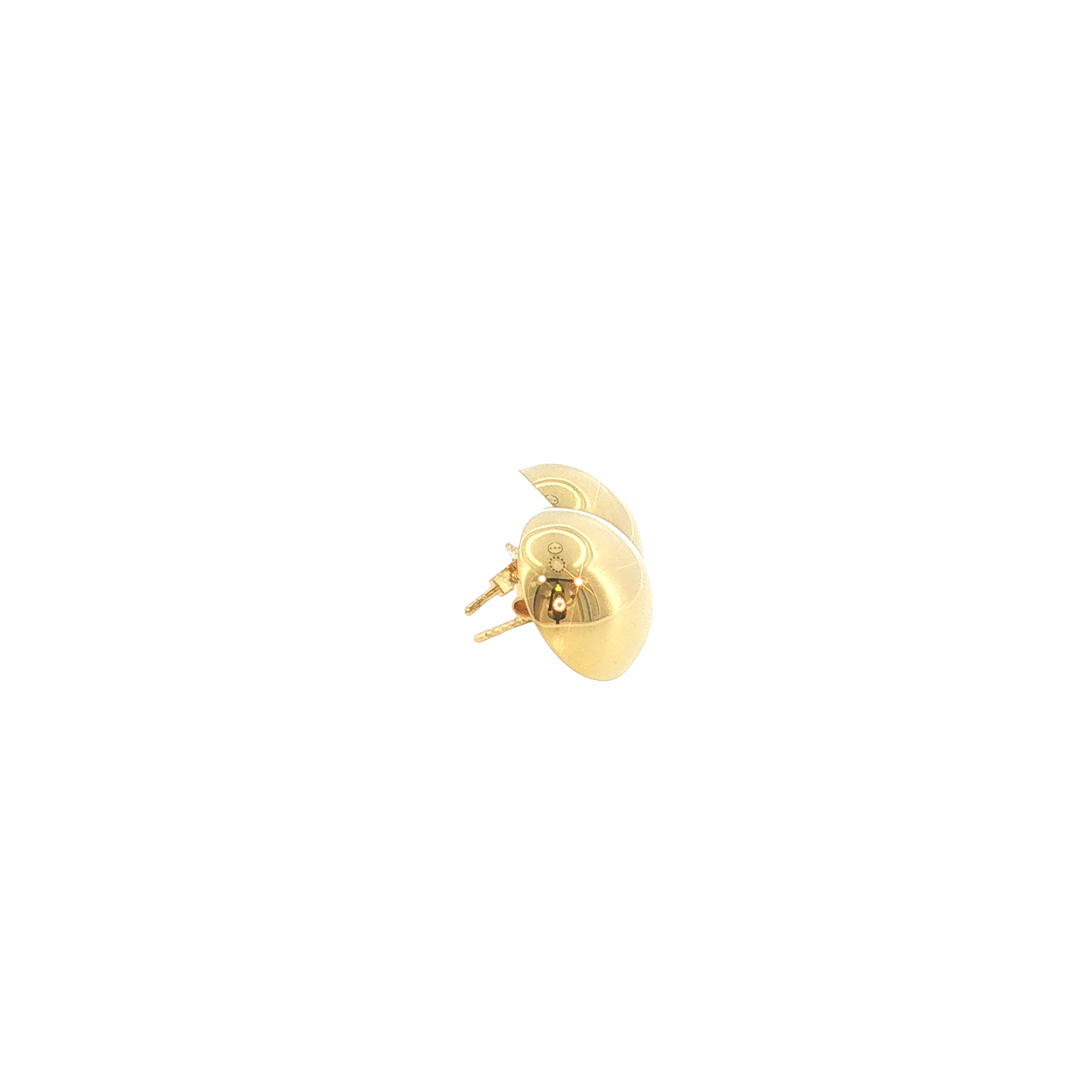 18K Gold Round Puff Stud Earrings