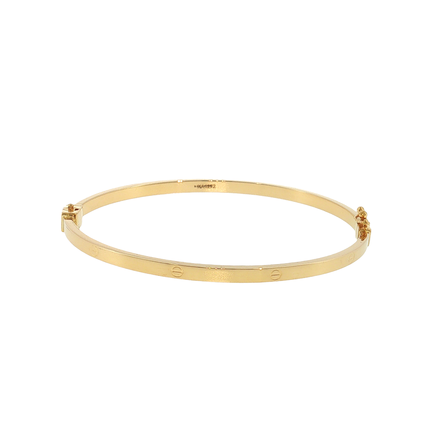 18K Gold Thin Screw Square Bangle