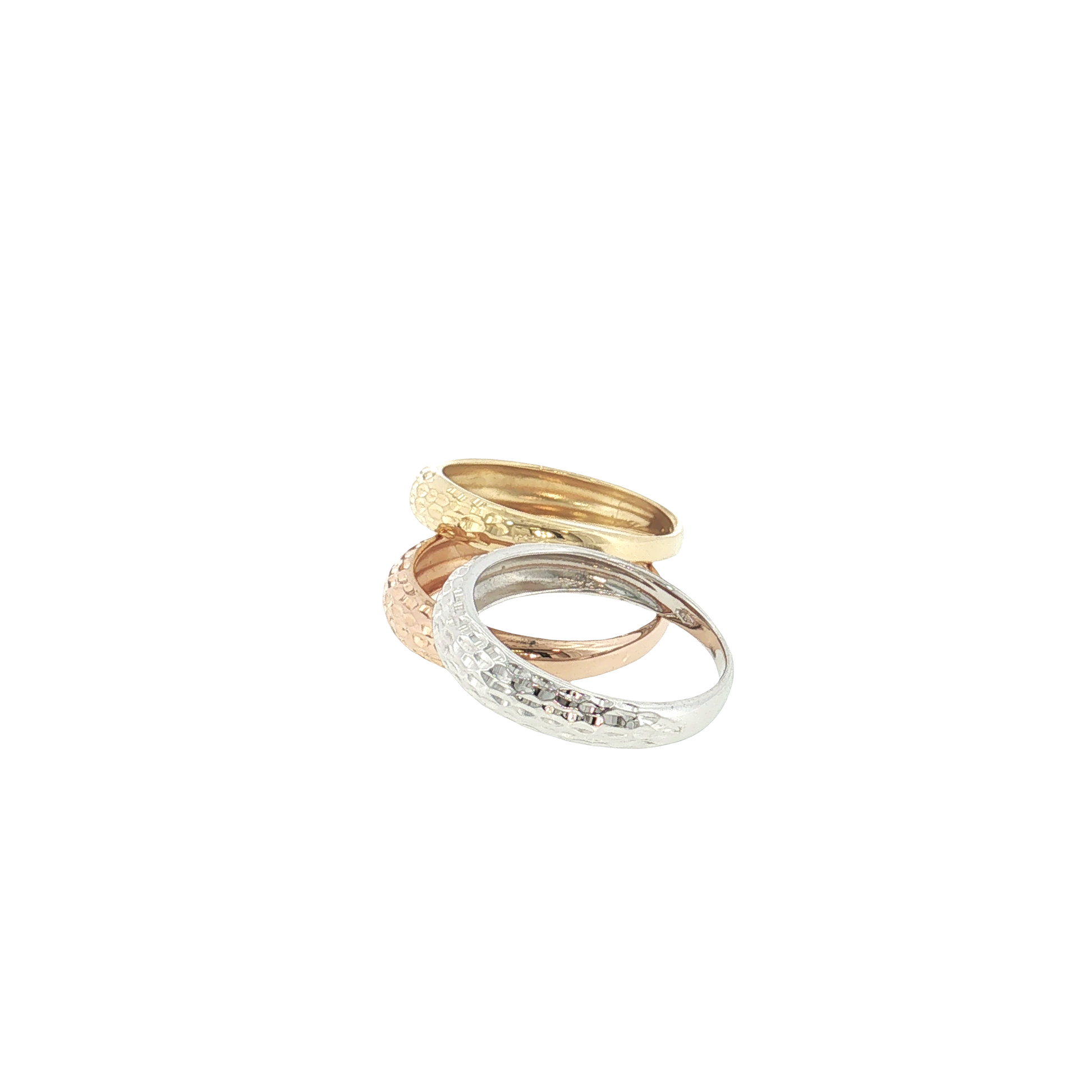 18K Gold Tri-Color Rings
