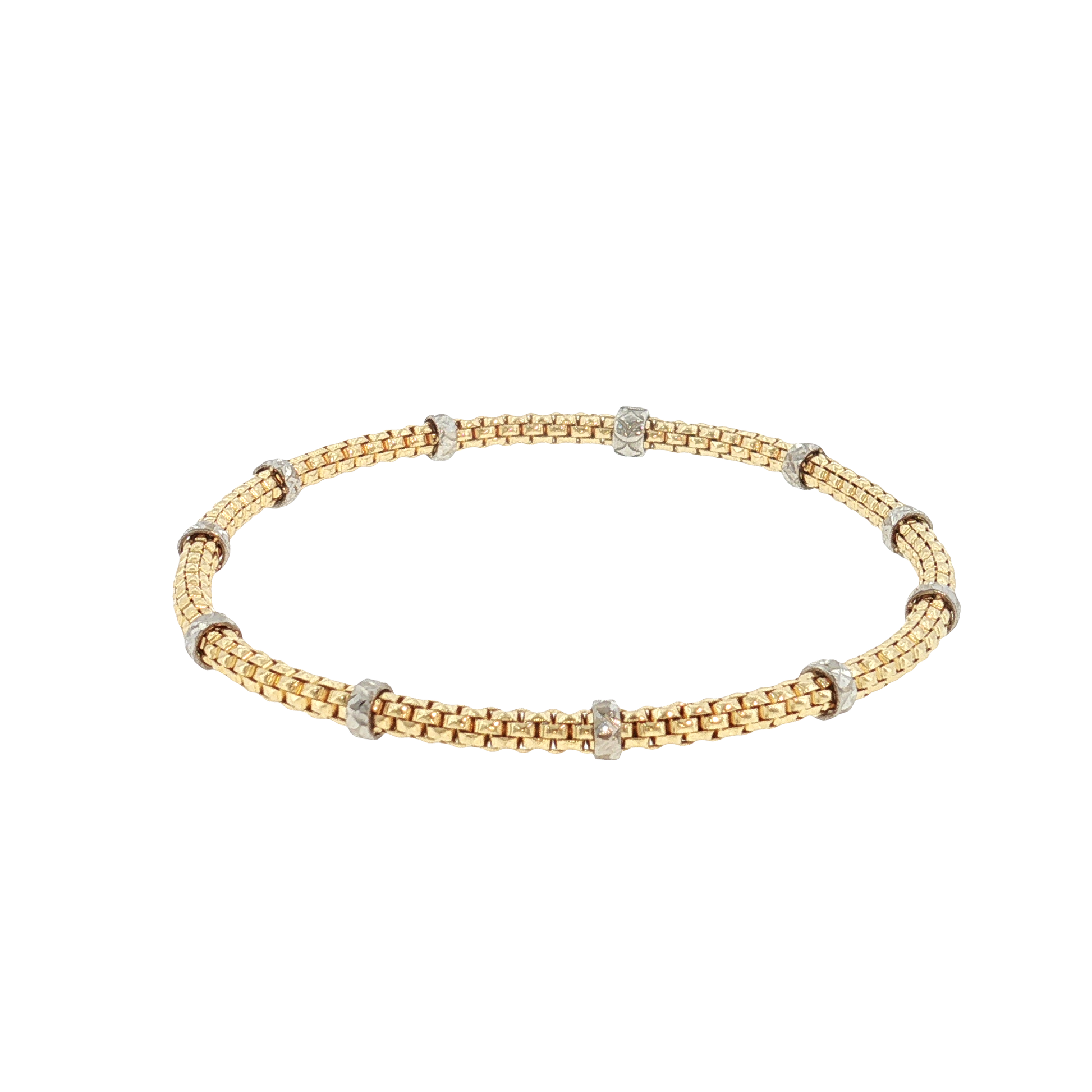 18K Gold Two-Tone Elastic Bracelet