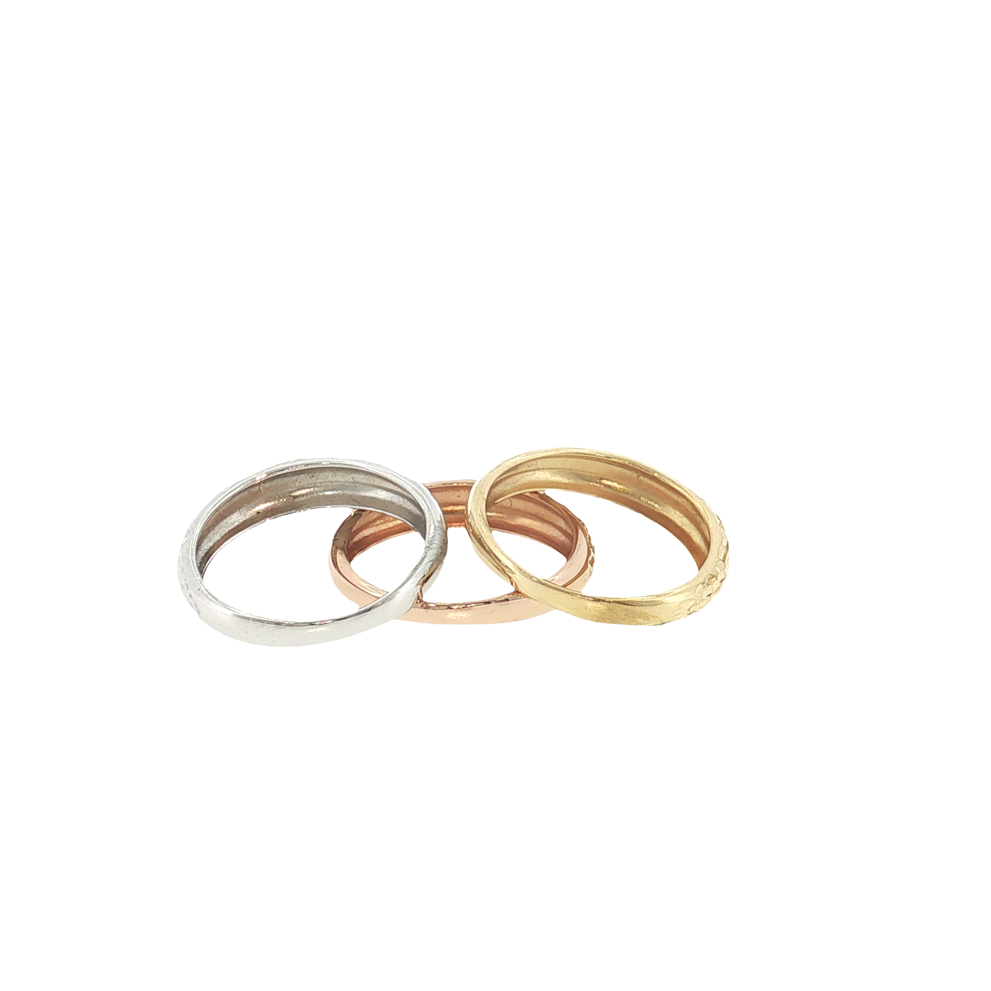 18K Gold Tri-Color Rings
