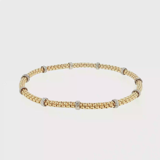 18K Gold Two-Tone Elastic Bracelet