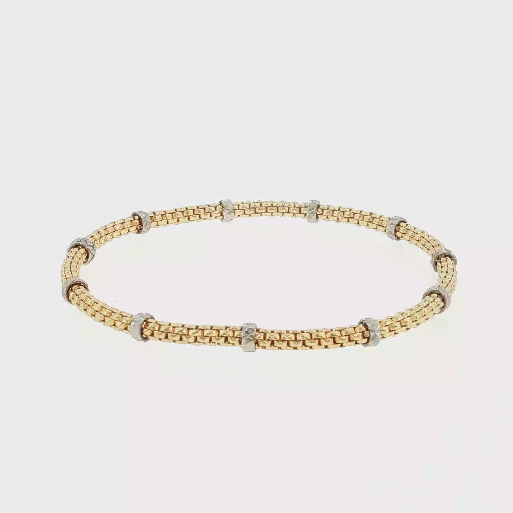 18K Gold Two-Tone Elastic Bracelet