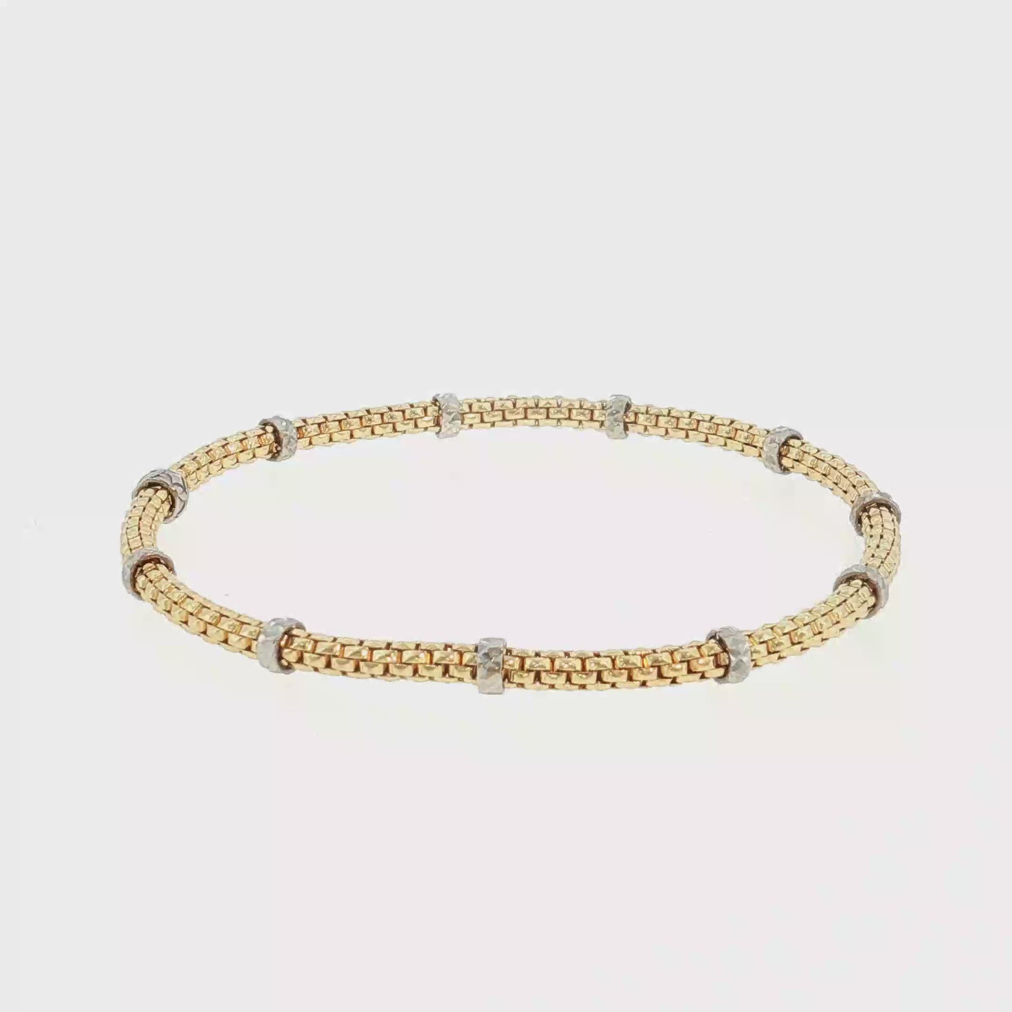 18K Gold Two-Tone Elastic Bracelet