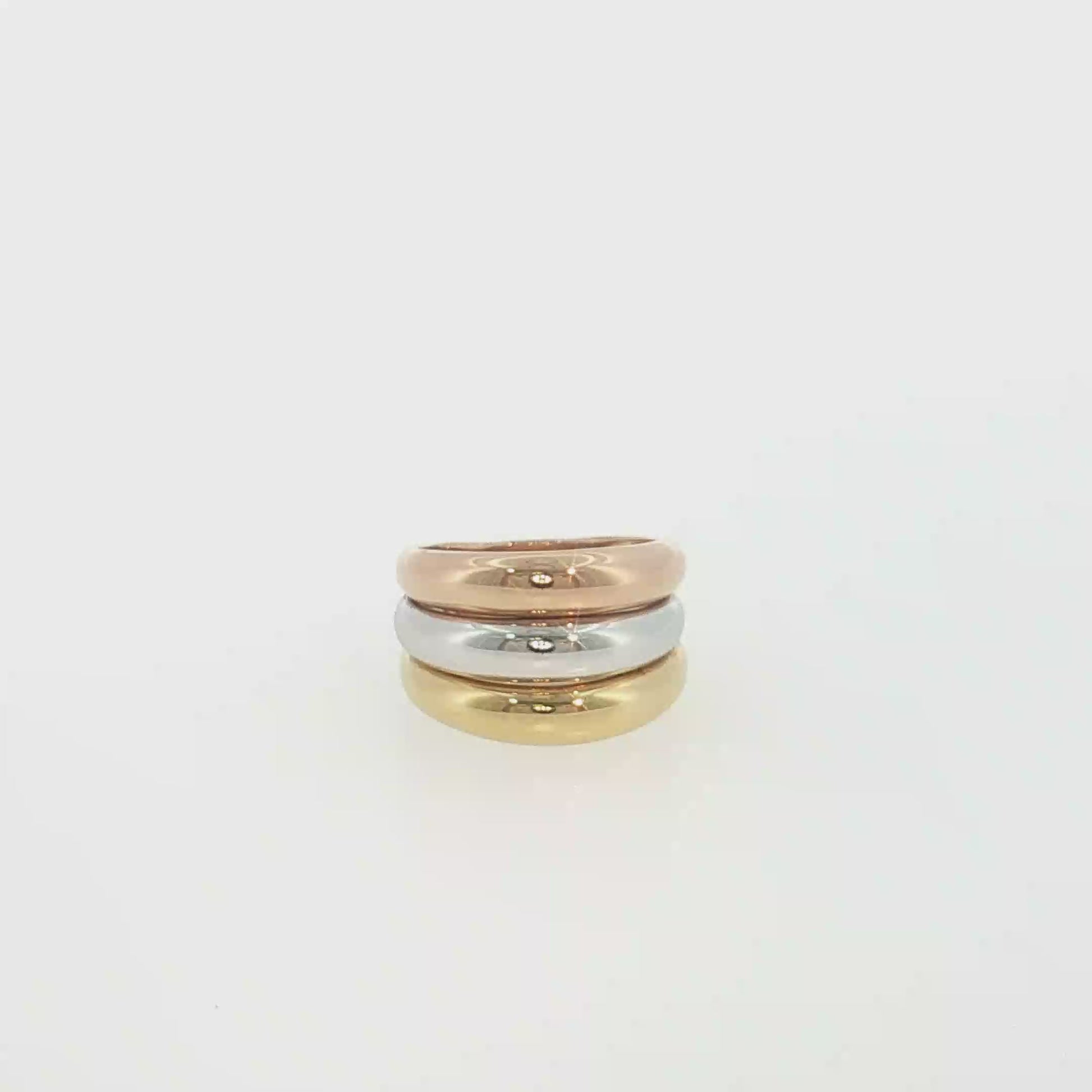 18K Tri-Color Gold Band Ring