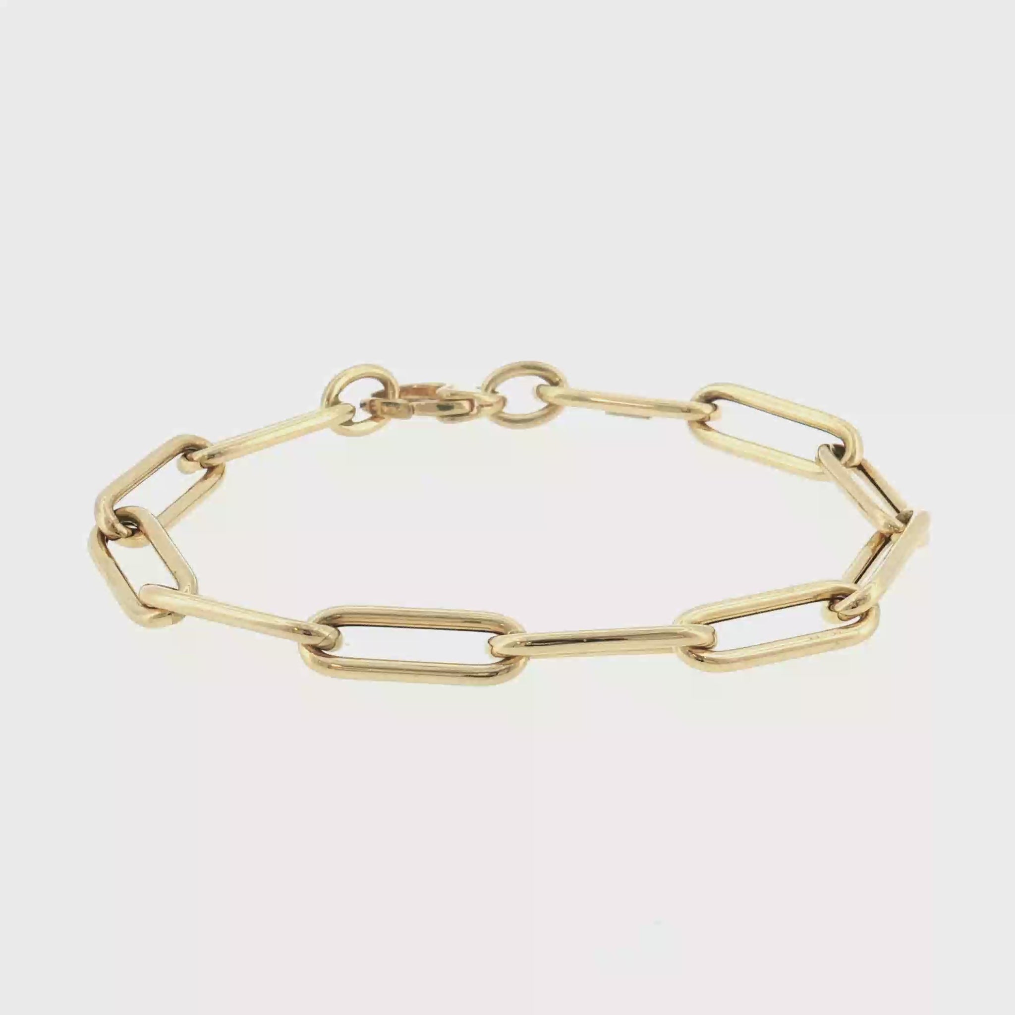 18K Gold Paper Clip Bracelet