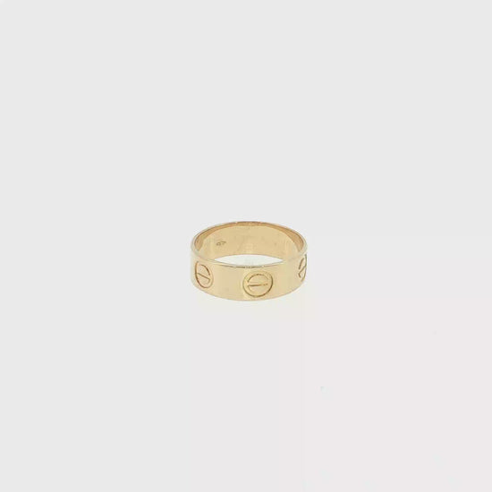 18K Yellow Gold Screw Ring