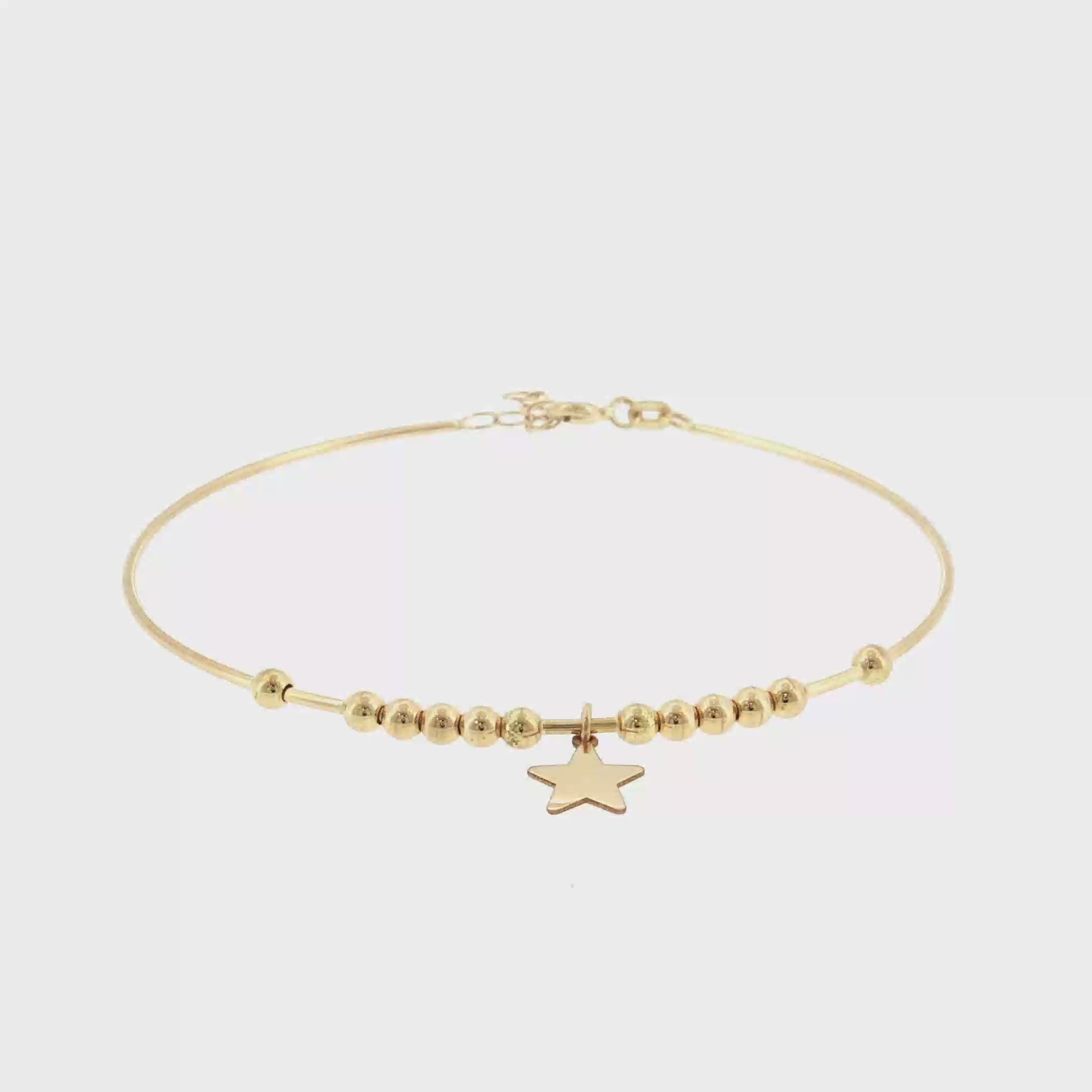 18K Gold Star Bangle
