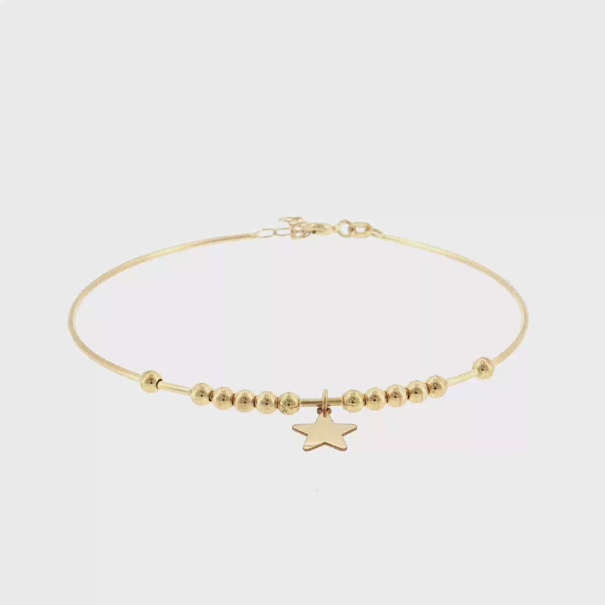 18K Gold Star Bangle