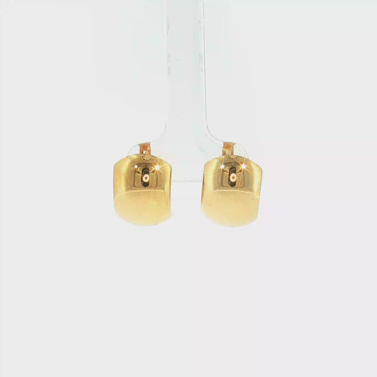 18K Gold Long Smooth Snap Hook Stud