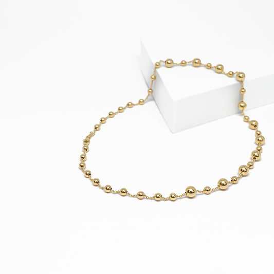 18K Gold Bead Necklace