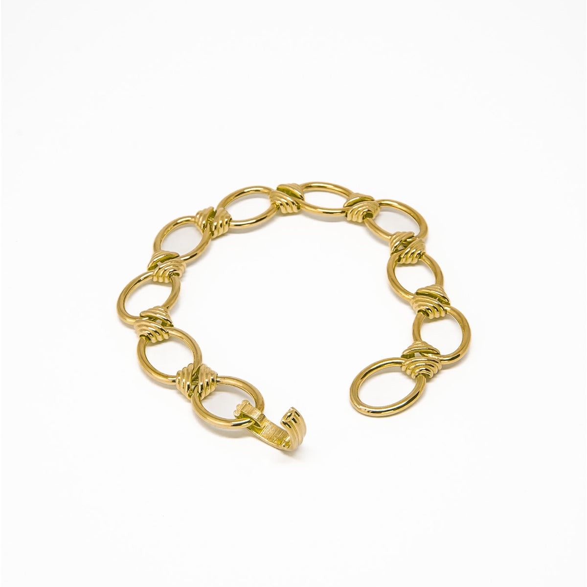 18K Gold Big Oval Bracelet