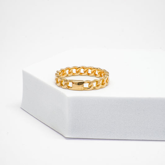 18K Yellow Gold Chain Style Ring