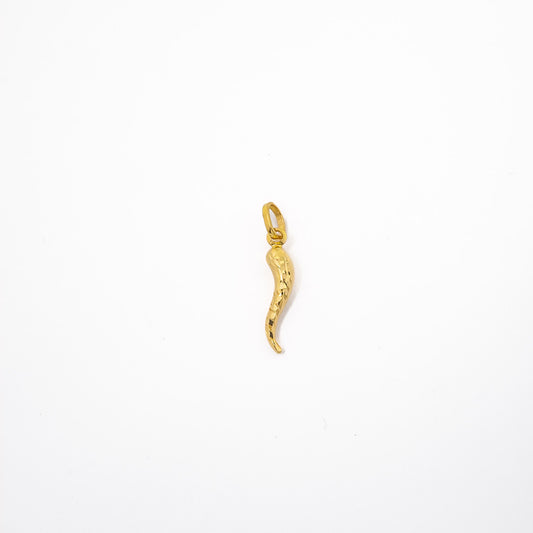 18K Gold Diamond Cut Italian Cornicello