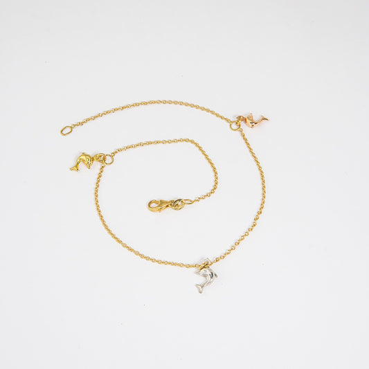 18K Gold Dolphin Anklet