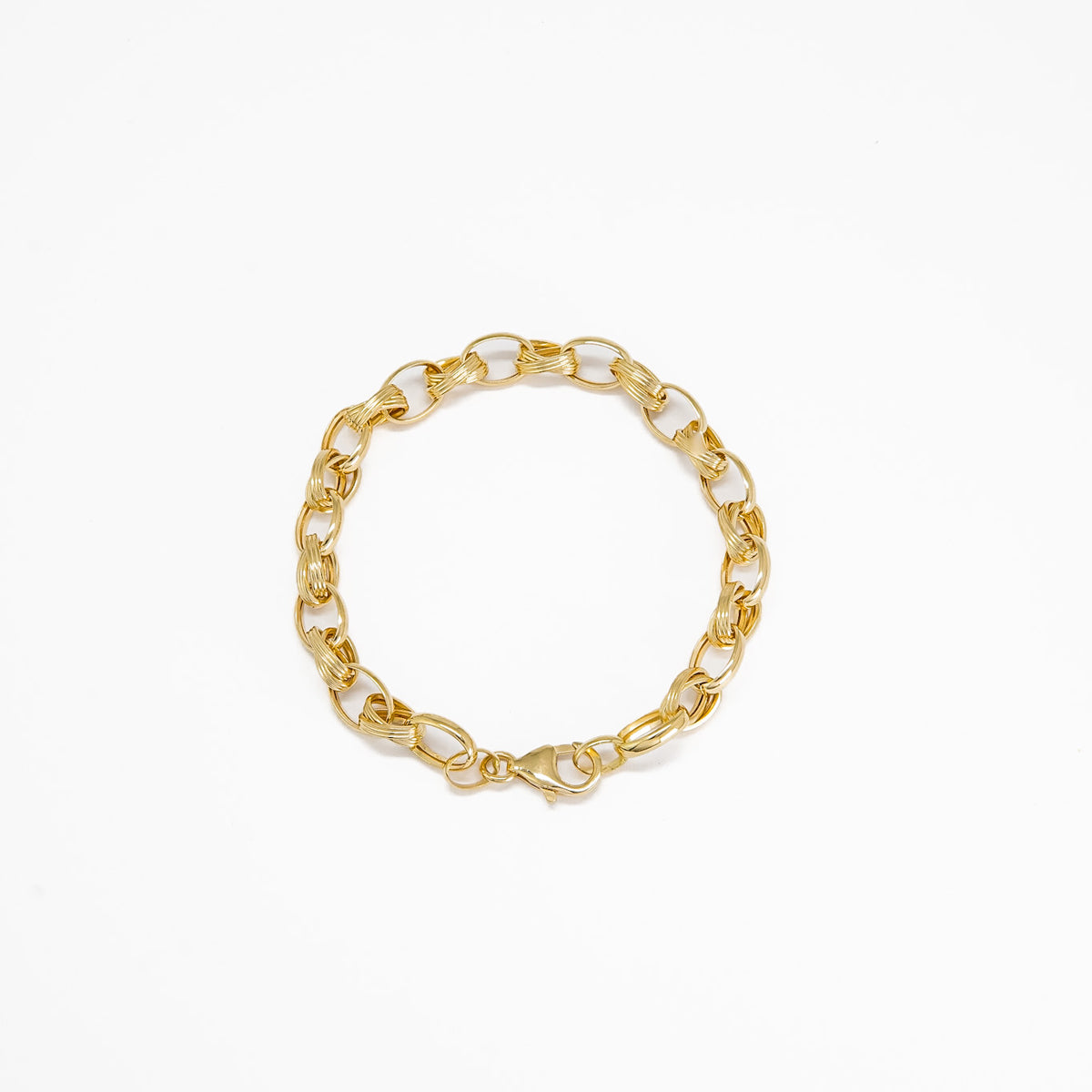 18K Gold Double Oval Bracelet