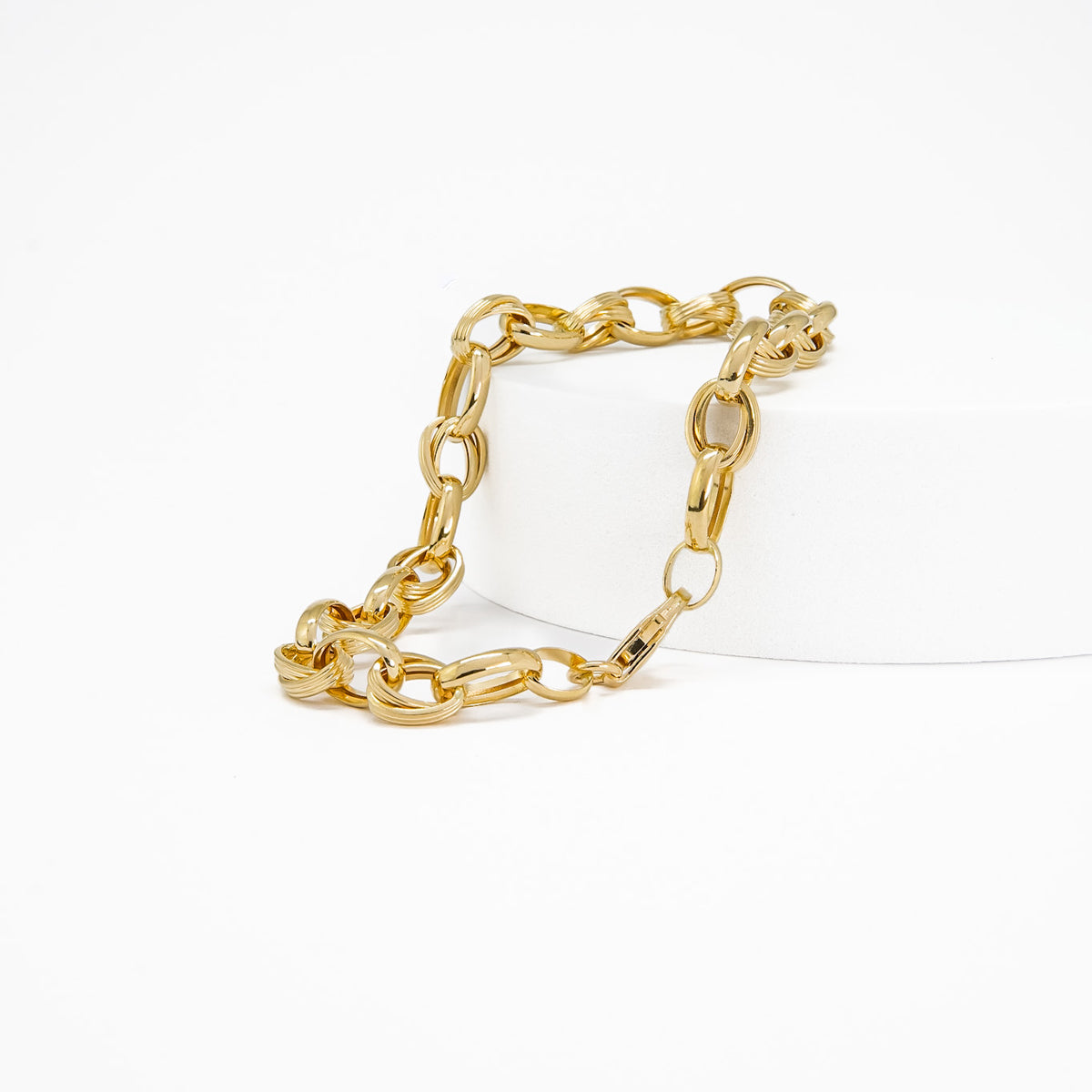 18K Gold Double Oval Bracelet