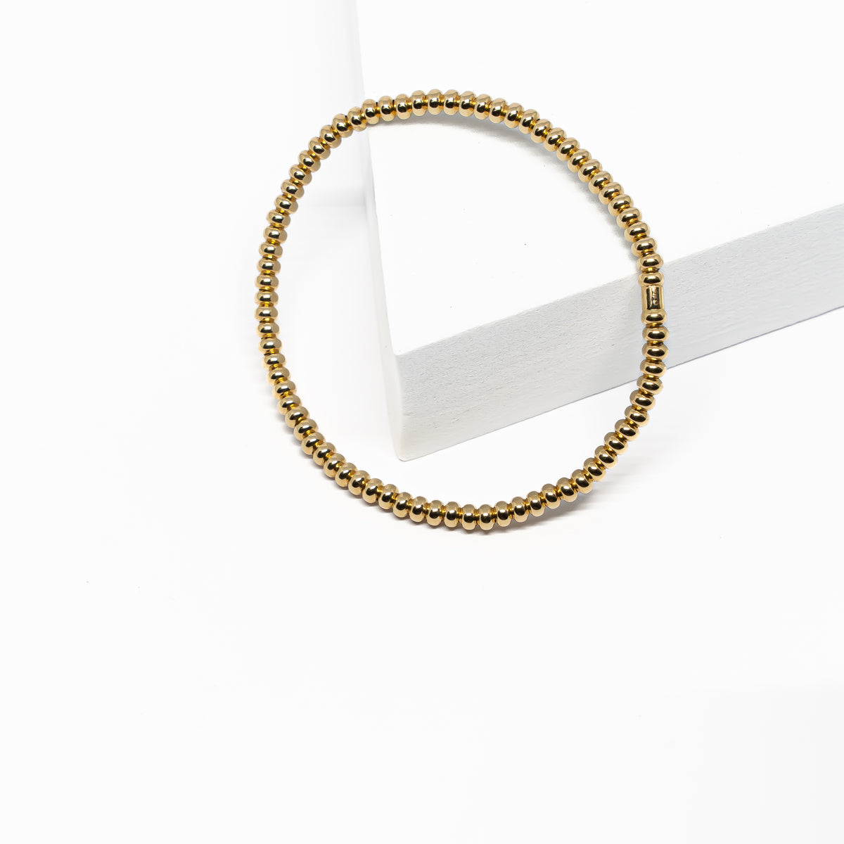 18K Gold Elastic Flat Ball Bracelet