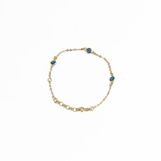 18K Gold Evil Eye Bracelet