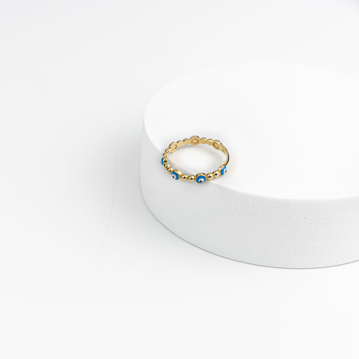 18K Gold Evil Eye Ring