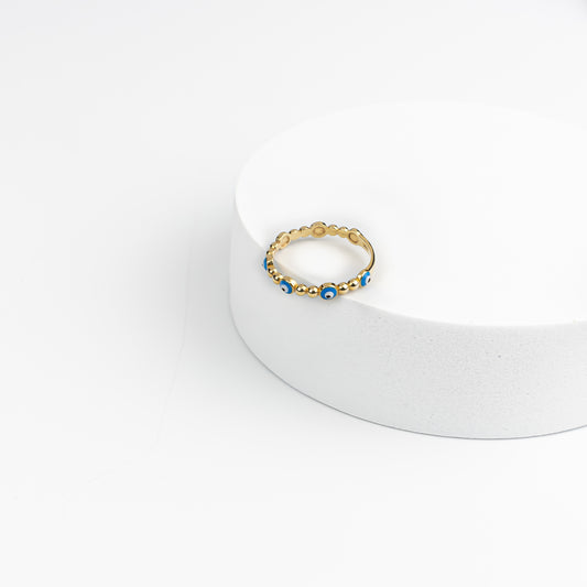 18K Gold Evil Eye Ring