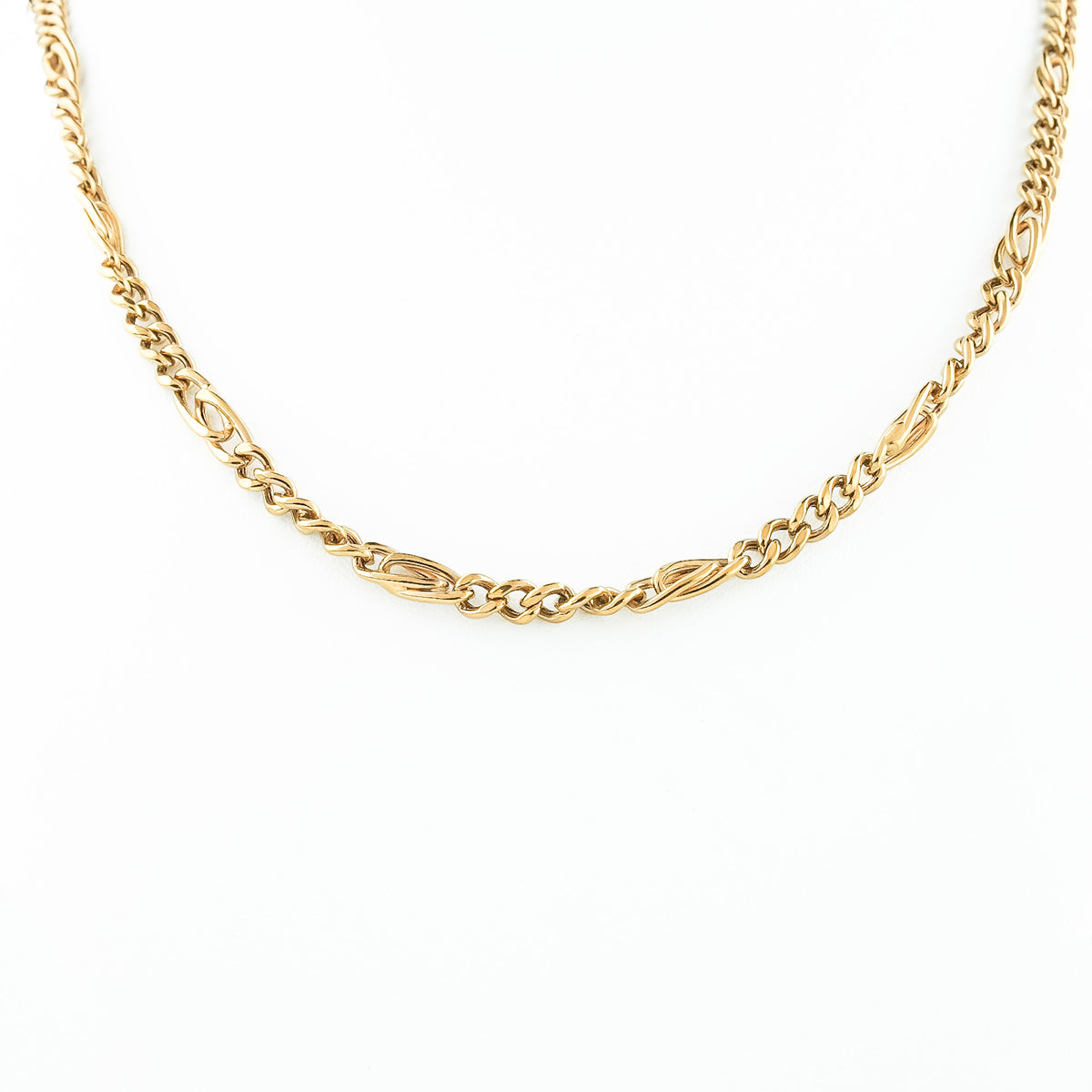 18K Gold Fancy Figaro Chain