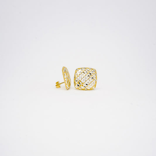 18K Yellow Gold Fancy Square Mesh