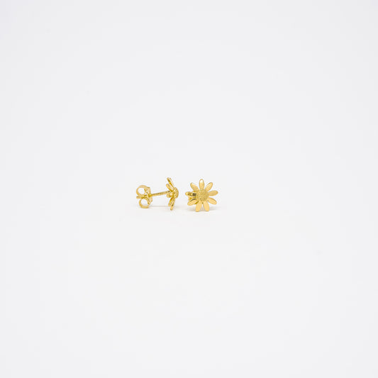 18K Yellow Gold Flower Studs