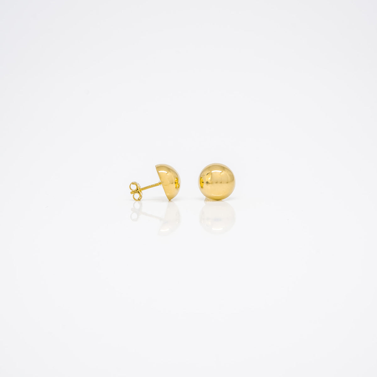 18K Yellow Gold Half Puff Balls