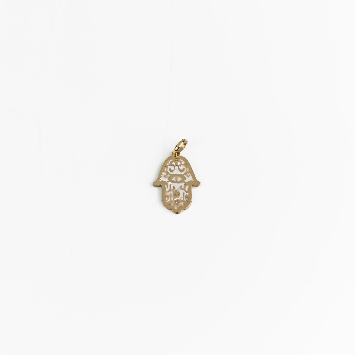 18K Gold Mother of Pearl Hamsa Hand