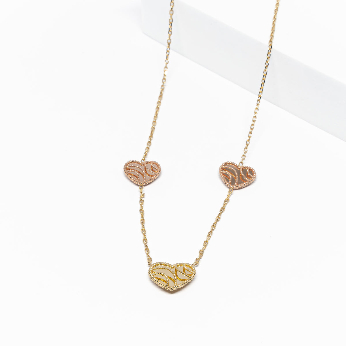 18K Gold Mirror Heart Necklace