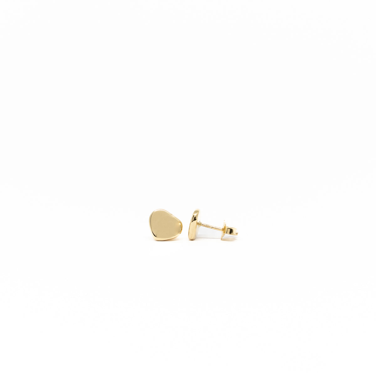 18K Gold Heart Studs