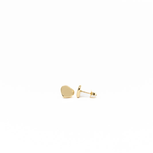 18K Gold Heart Studs