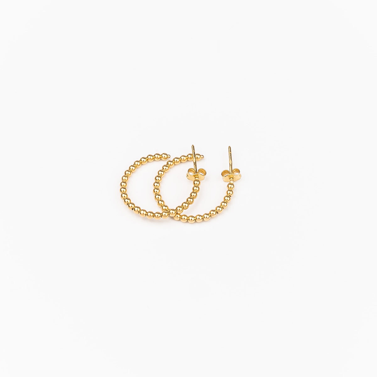 18K Gold Mini Ball Hoops