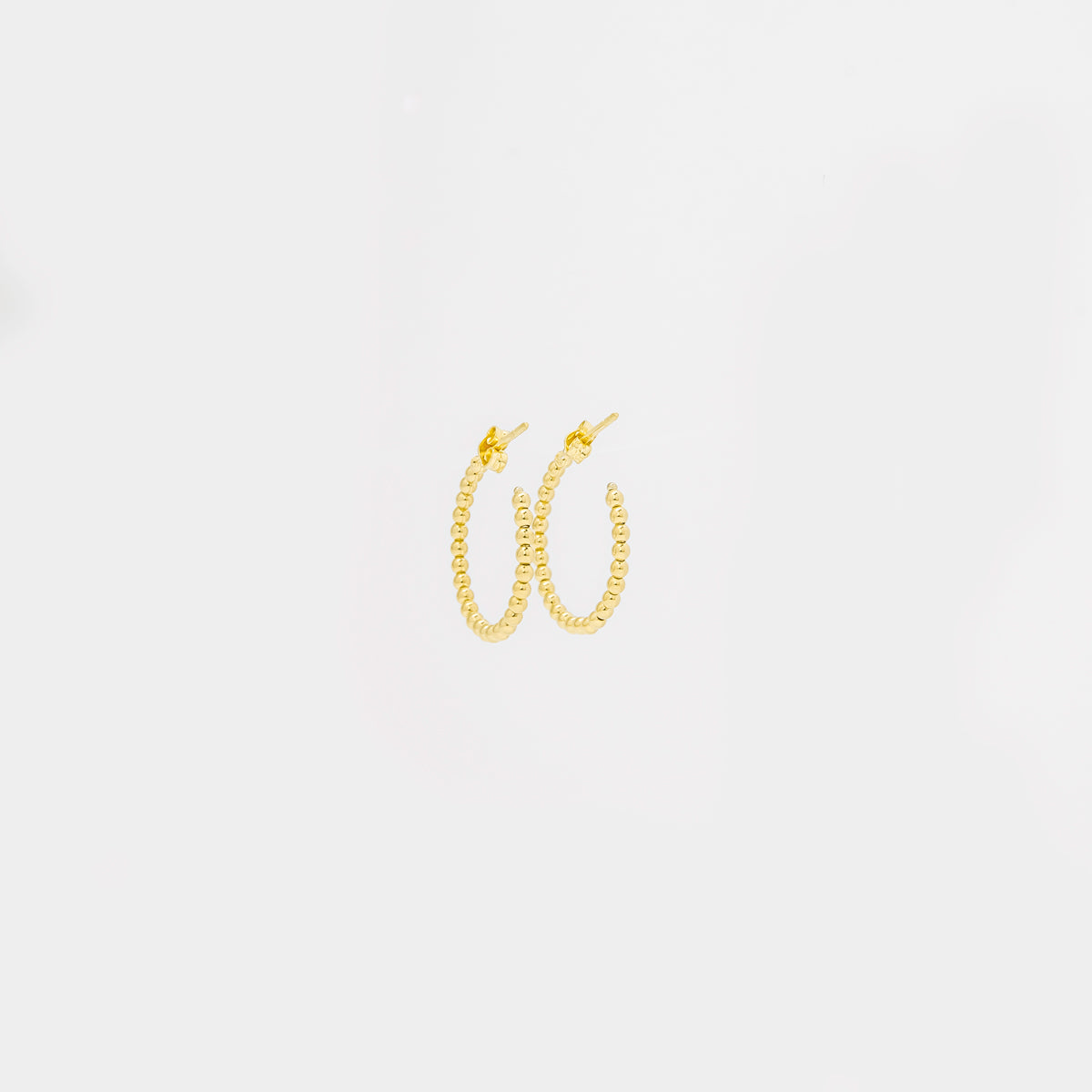 18K Yellow Gold Mini Balls Hoops