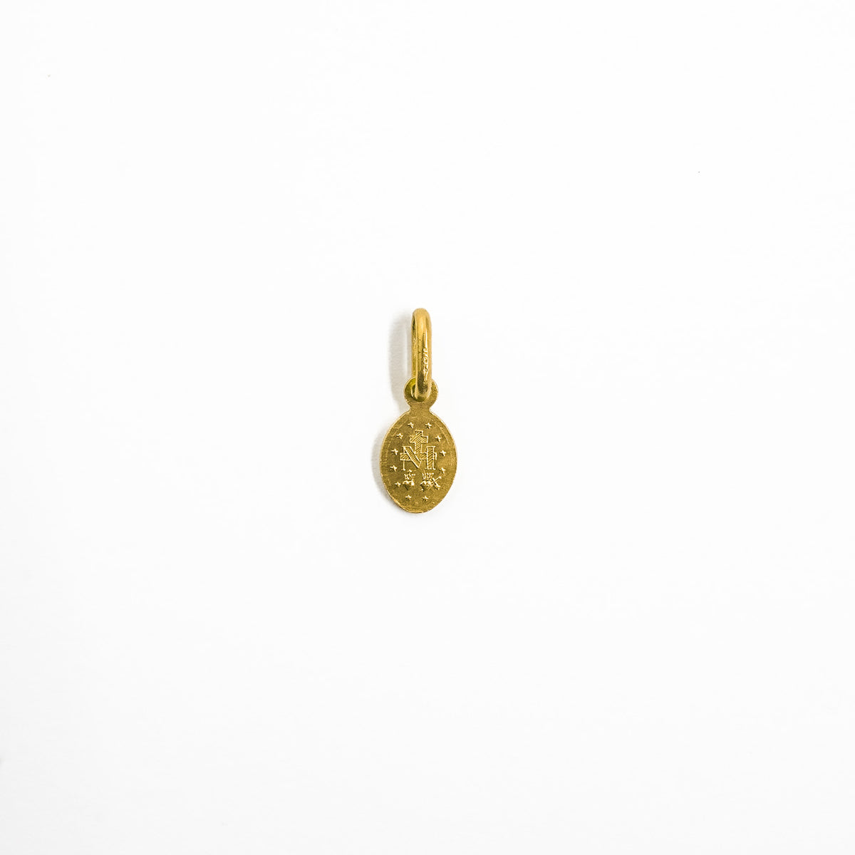 18K Gold Mini Miraculous Medal Back