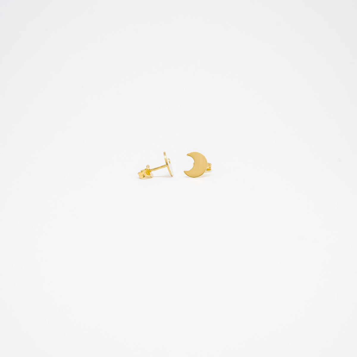 18K Yellow Gold Moon Studs