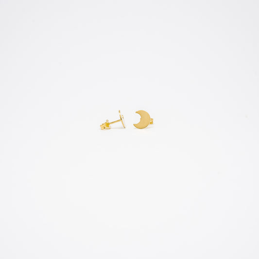 18K Yellow Gold Moon Studs