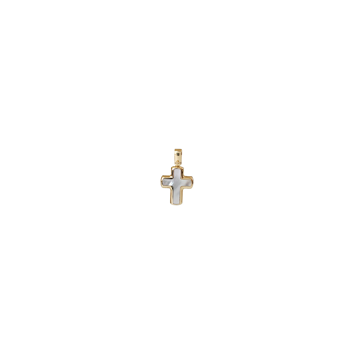 18K Yellow Gold Mother of Pearl Cross