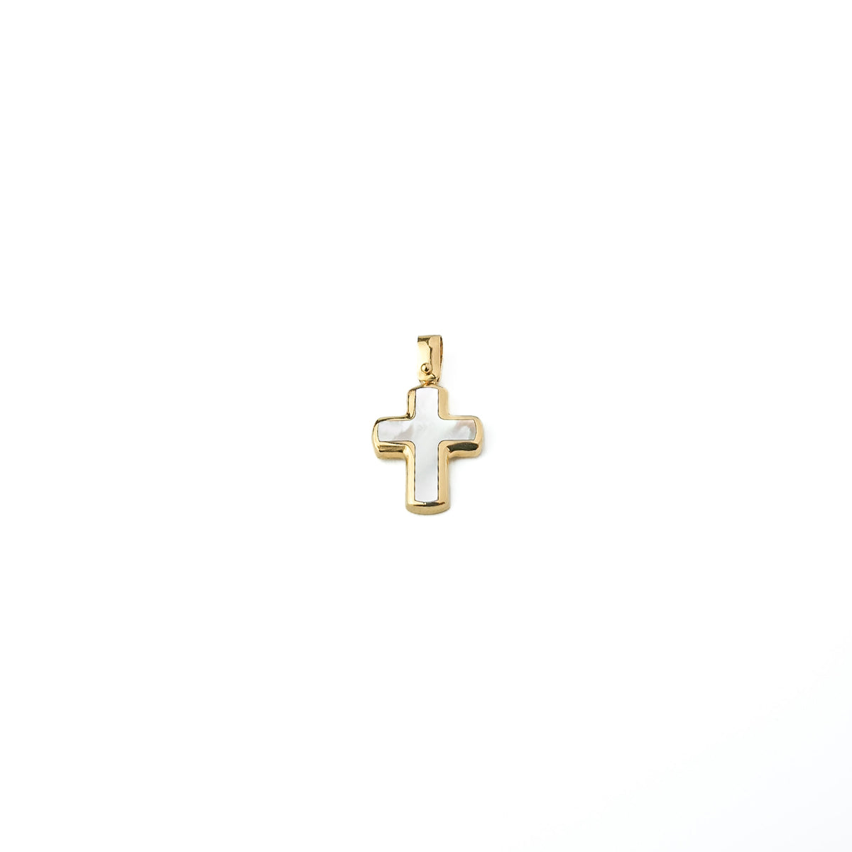 18K Gold Mother of Pearl Cross