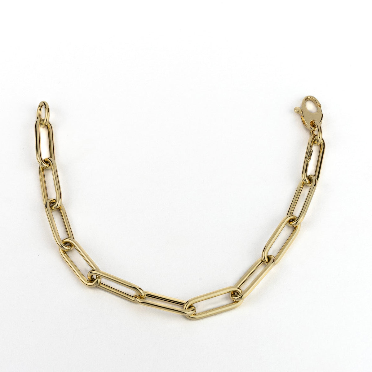 18K Gold Paper Clip Link Bracelet