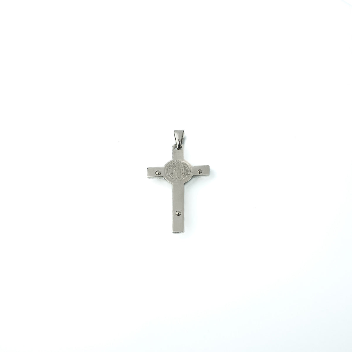 18K Gold Crucifix with Saint Benedict