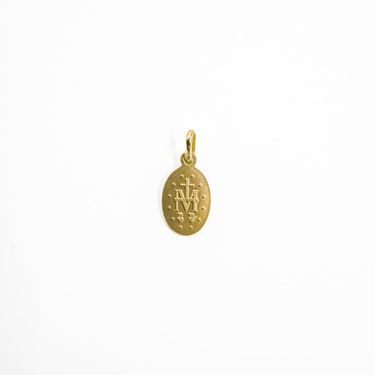 18K Gold Small Miraculous Medal Back