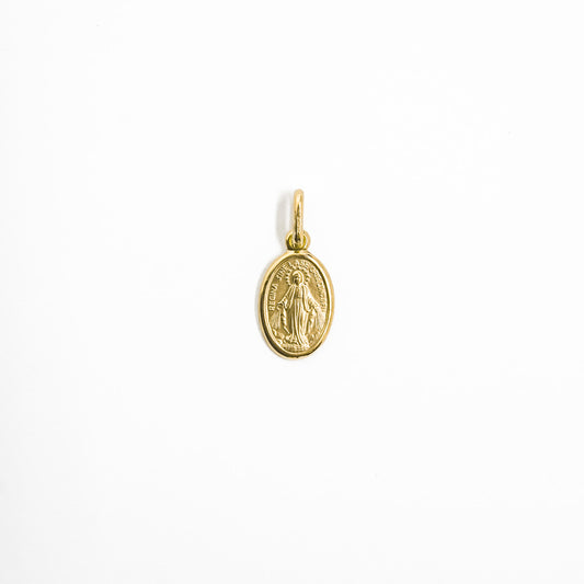 18K Gold Small Miraculous Medal Front