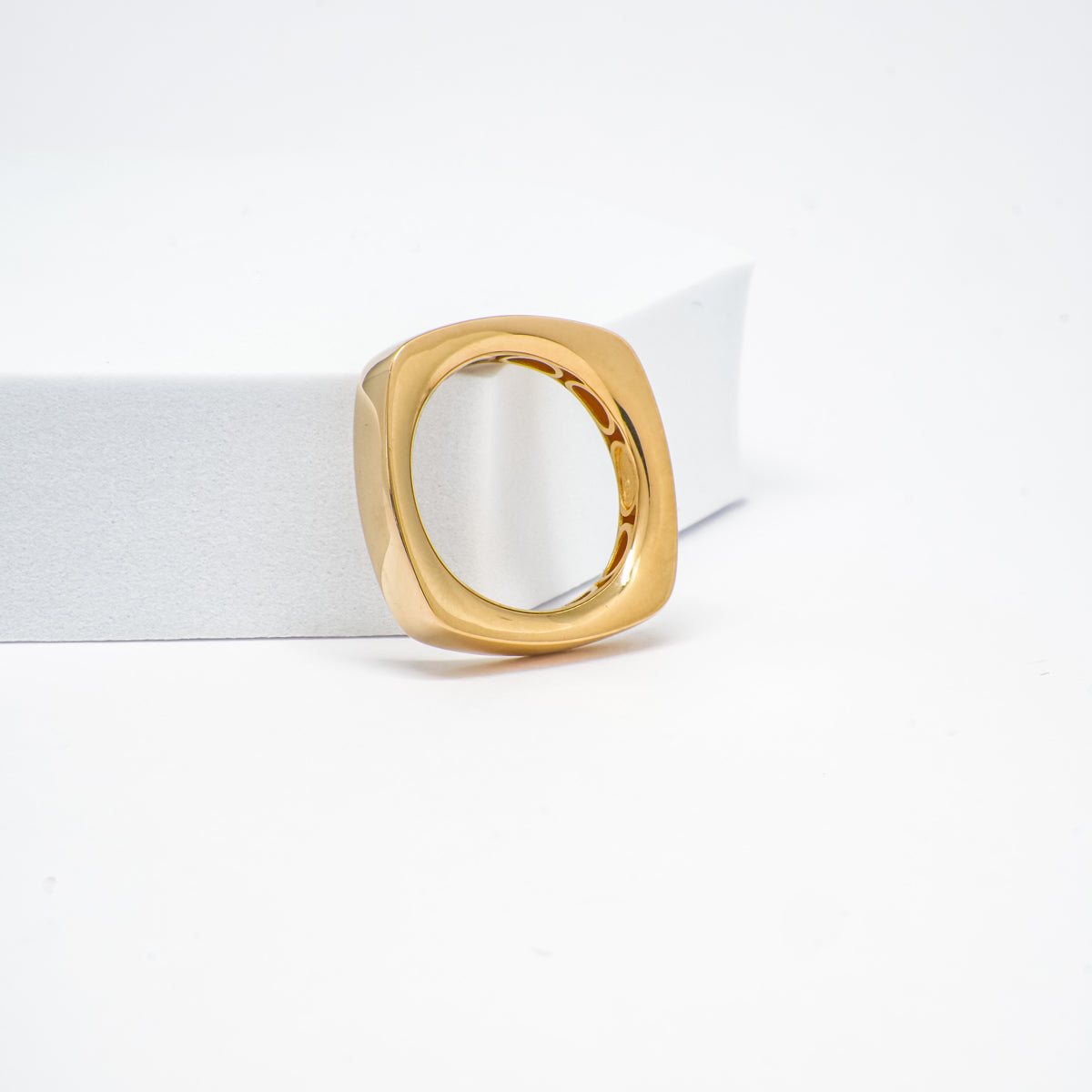 18K Yellow Gold Square Ring