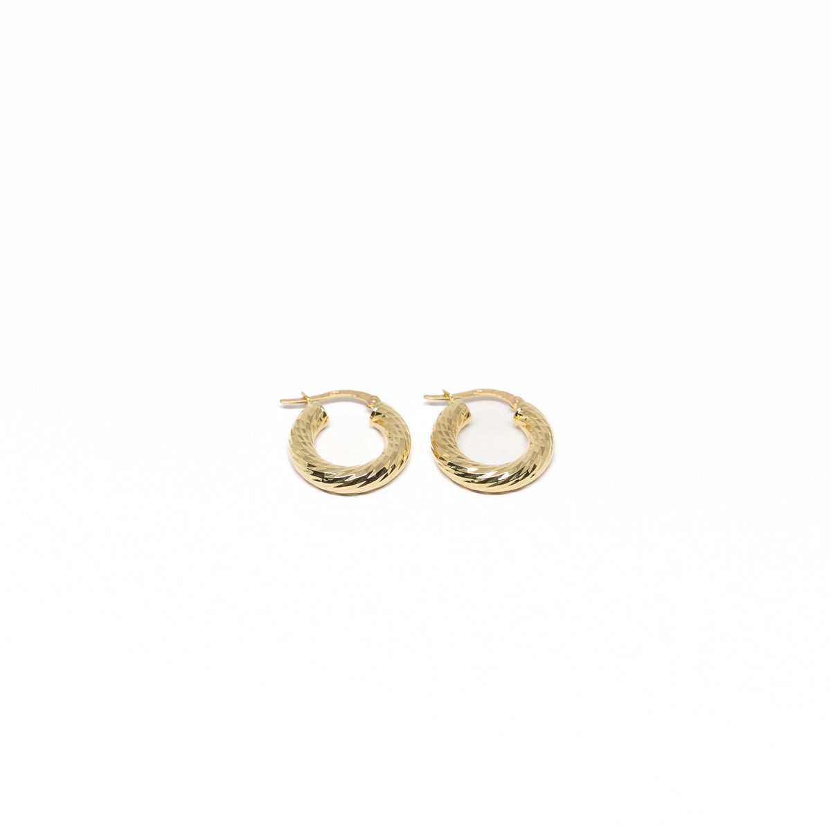 18K Gold Twisted Disco Hoops